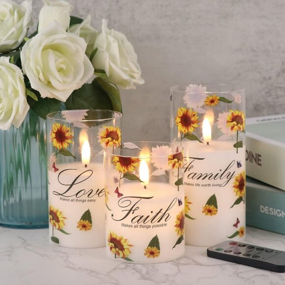 Flameless Candles LED Pillar Candles 3 x 4,5,6 Inches - Picture 1 of 6